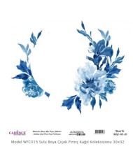 Model WFC015 Sulu Boya Çiçek Pirinç Kağıt Koleksiyonu 30x32
