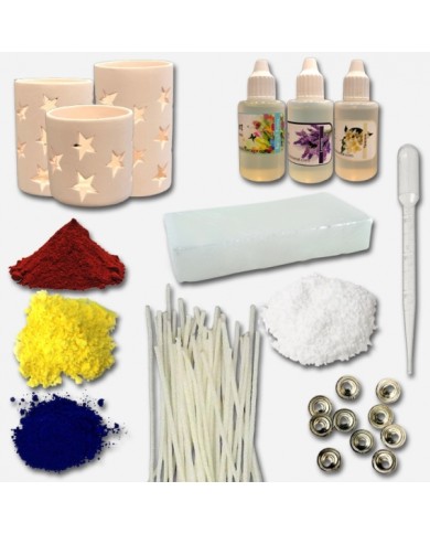 EHS | YERLİ PARAFİN MUM YAPIM SETİ + SERAMİK SİLİNDİR MUMLUK