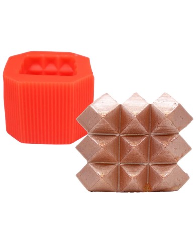 Kübik Blok Silikon Mum Kalıbı M-76