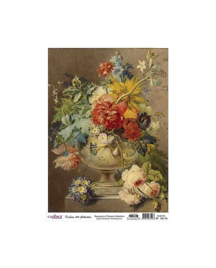 CADENCE DELUXE ART ÇİÇEK BUKETLERİ PİRİNÇ DEKOPAJ MODEL BF-005 (60X85)