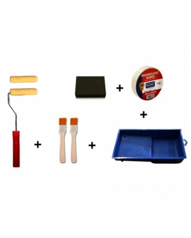 10cm Kadife Rulo Multi Fırça Set