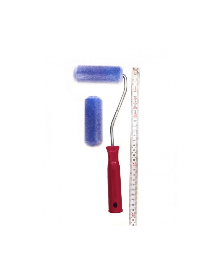 10 CM SÜNGER ÜSTÜ KADİFE KAPLI RULO FIRÇA SET 2'Lİ