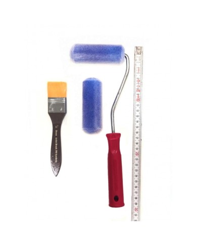 10 CM SÜNGER ÜSTÜ KADİFE KAPLI RULO FIRÇA SET 2'Lİ + DESEN 350-1,5 FIRÇA