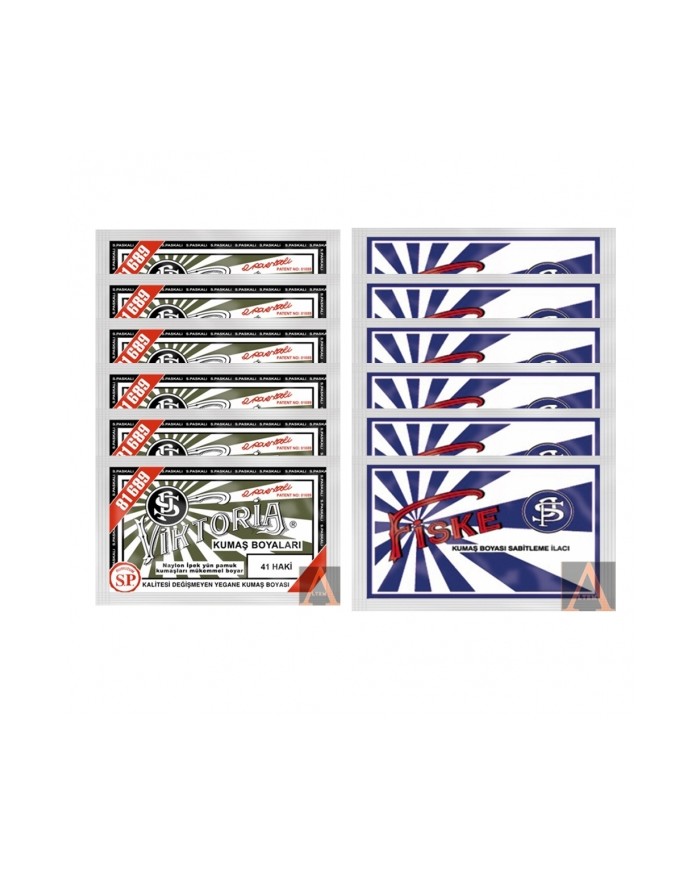 TOZ KUMAŞ BOYASI SET (6 HAKİ + 6 FİSKE)