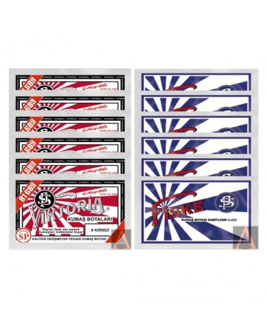 TOZ KUMAŞ BOYASI SET (6 KIRMIZI + 6 FİSKE)