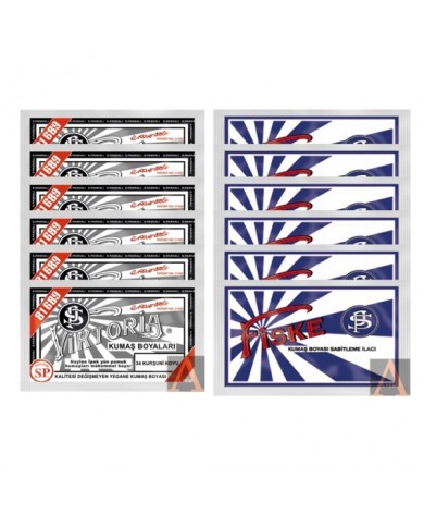 TOZ KUMAŞ BOYASI SET (6 KOYU KURŞUNİ + 6 FİSKE)