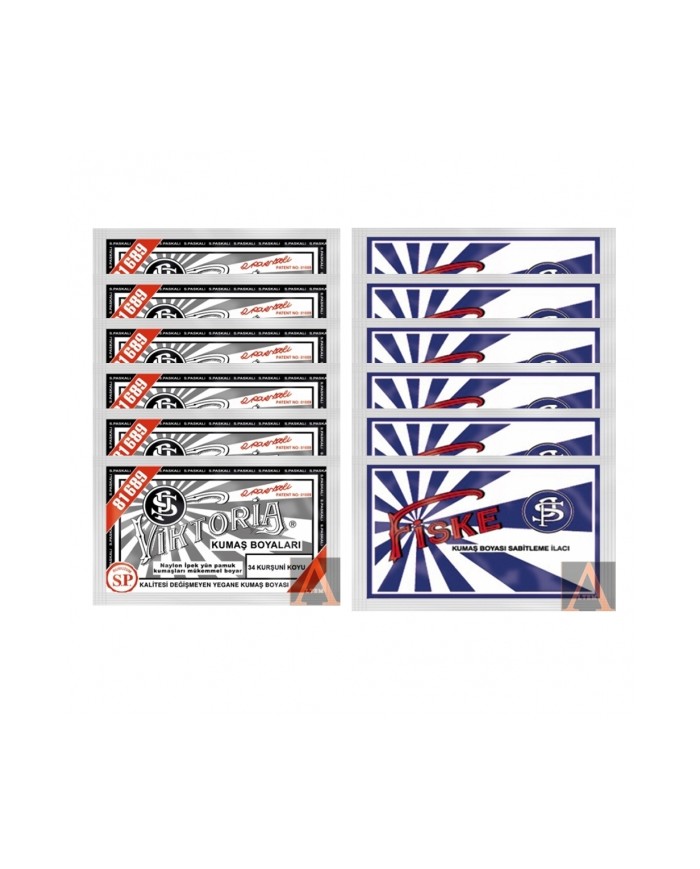 TOZ KUMAŞ BOYASI SET (6 KOYU KURŞUNİ + 6 FİSKE)