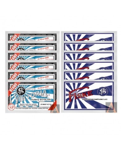 TOZ KUMAŞ BOYASI SET (6 KOYU MAVİ + 6 FİSKE)