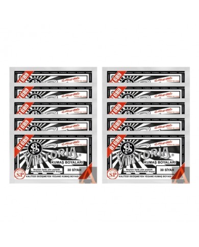 TOZ KUMAŞ BOYASI SİYAH10 'LU SET