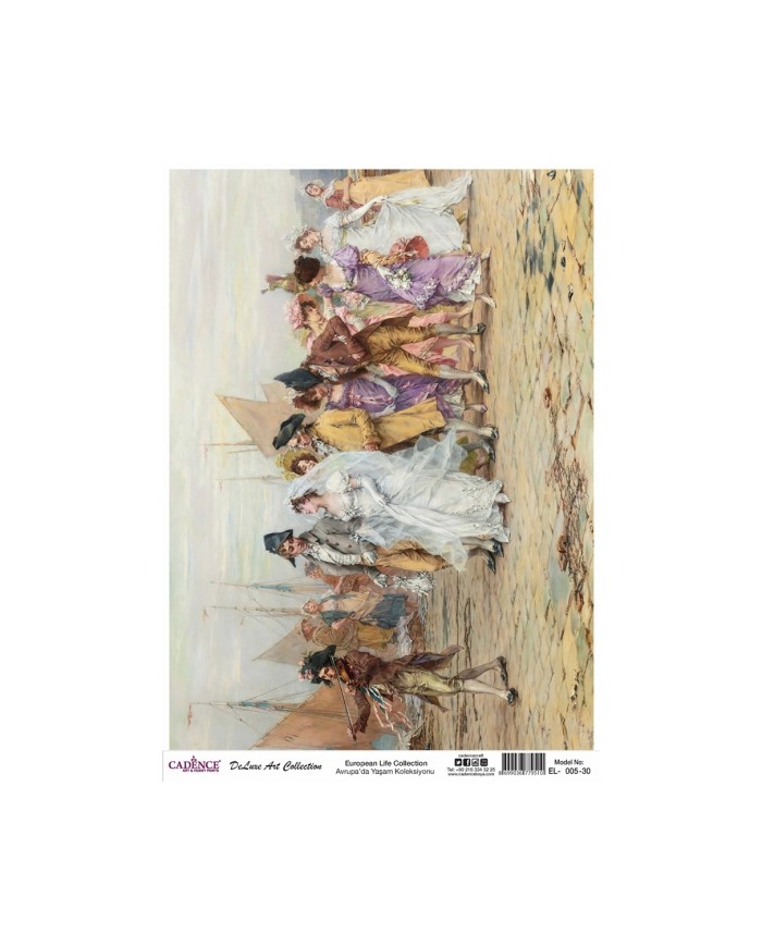 CADENCE DELUXE ART AVRUPA'DA YAŞAM PİRİNÇ DEKOPAJ MODEL EL-005 (30X42)