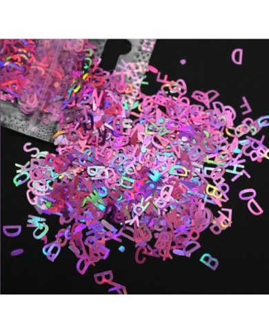 GLİTTER HARF PUL PEMBE 5 GR