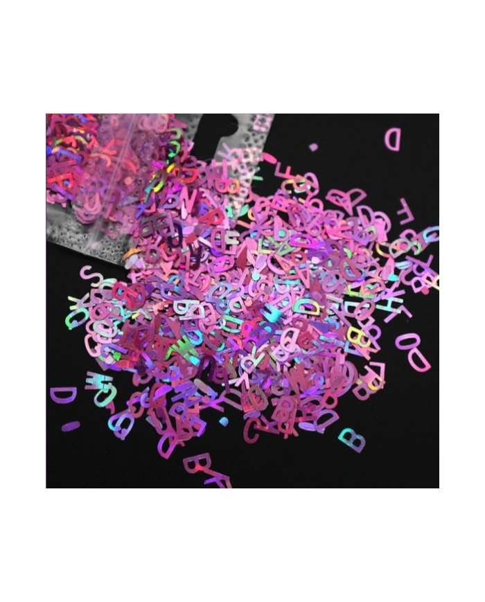 GLİTTER HARF PUL PEMBE 5 GR