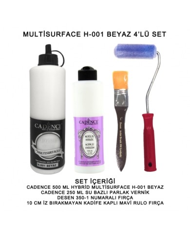 500ML H:01 BEYAZ HYBRİD + 250ML PARLAK VERNİK 4'LÜ SET
