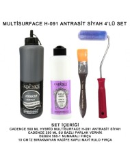 500ML H:091 ANTRASİT SİYAH HYBRİD + 250ML PARLAK VERNİK 4'LÜ SET