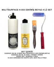 500ML H:03 ESKİMİŞ BEYAZ HYBRİD + 250ML YARIMAT VERNİK 4'LÜ SET
