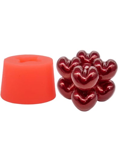 Mini Kalp Bubble Silikon Mum Kalıbı M-138