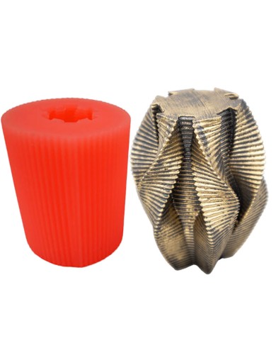 Dalgalı Oyma Yıldız Silikon Mum Kalıbı M-153