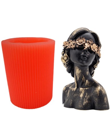 Dantelli Gözleri Bağlı Kadın Silikon Mum Kalıbı M-154