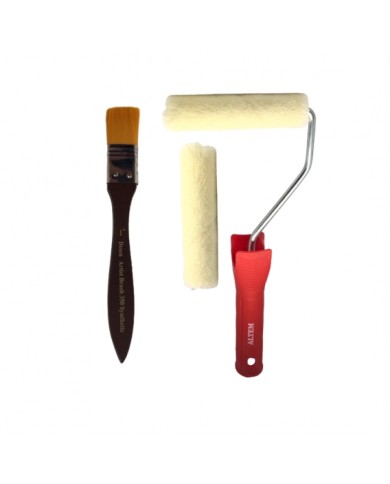 10 CM KADİFE RULO (MOHER) FIRÇA + 350-1 İPEK FIRÇA SETİ