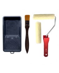 10 CM KADİFE RULO (MOHER) FIRÇA + 350-1 İPEK FIRÇA + TAVA SETİ