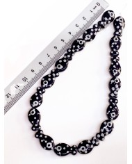 İpe Dizili Seramik Boncuk Siyah Benekli Balık 18m