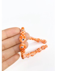 İpe Dizili Seramik Boncuk Turuncu Benekli Balık 18mm - 1 Dizi