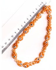 İpe Dizili Seramik Boncuk Turuncu Benekli Balık 18mm - 1 Dizi