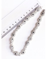 İpe Dizili Seramik Boncuk Yeşil Benekli Balık 18m