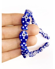 İpe Dizili Seramik Boncuk Lacivert Benekli Balık 18m