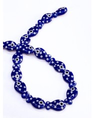İpe Dizili Seramik Boncuk Lacivert Benekli Balık 18m
