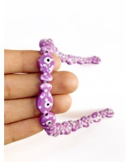 İpe Dizili Seramik Boncuk Mor Benekli Balık 18m
