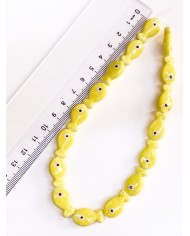 İpe Dizili Seramik Boncuk Sarı Benekli Balık 18m