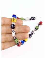 İpe Dizili Seramik Boncuk Renkli Uğurböceği 14m