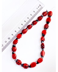İpe Dizili Seramik Boncuk Kırmızı Uğurböceği 14m