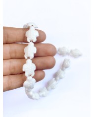 İpe Dizili Seramik Boncuk Pembe Kaplumbağa 17mm - 1 Dizi