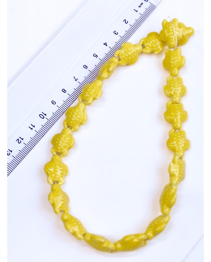 İpe Dizili Seramik Boncuk Mavi Kaplumbağa 17m