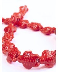 İpe Dizili Seramik Boncuk Kırmızı Kaplumbağa 17m