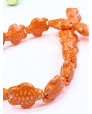 İpe Dizili Seramik Boncuk Turuncu Kaplumbağa 17m