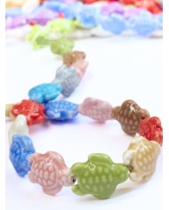 İpe Dizili Seramik Boncuk Renkli Kaplumbağa 17m