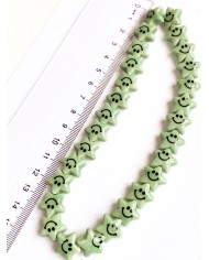 İpe Dizili Seramik Boncuk Turuncu Güleryüzlü Yıldız 12m