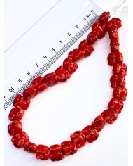 İpe Dizili Seramik Boncuk Kırmızı Fil 9m