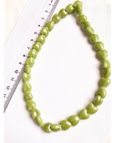 İpe Dizili Seramik Boncuk Sarı Kalp 10mm