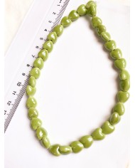 İpe Dizili Seramik Boncuk Beyaz Kalp 10mm