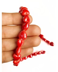 İpe Dizili Seramik Boncuk Kırmızı Kalp 10mm