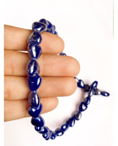 İpe Dizili Seramik Boncuk Lacivert Kalp 10mm