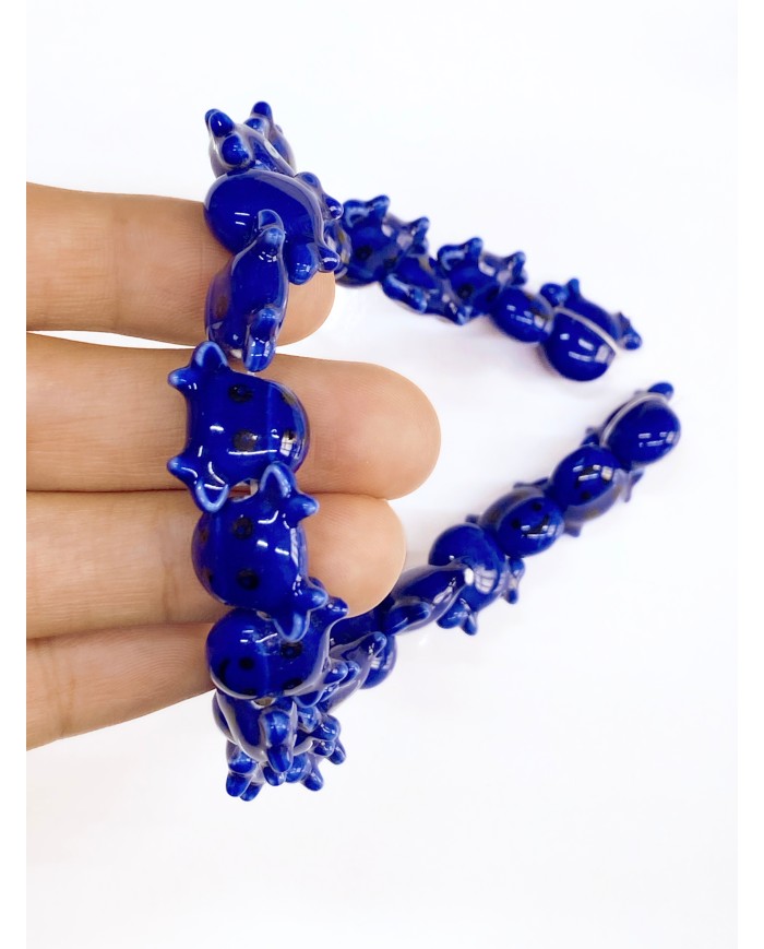 İpe Dizili Seramik Boncuk Lacivert İnek 19mm