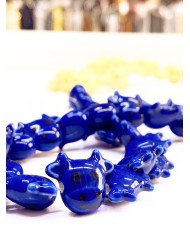 İpe Dizili Seramik Boncuk Lacivert İnek 19mm