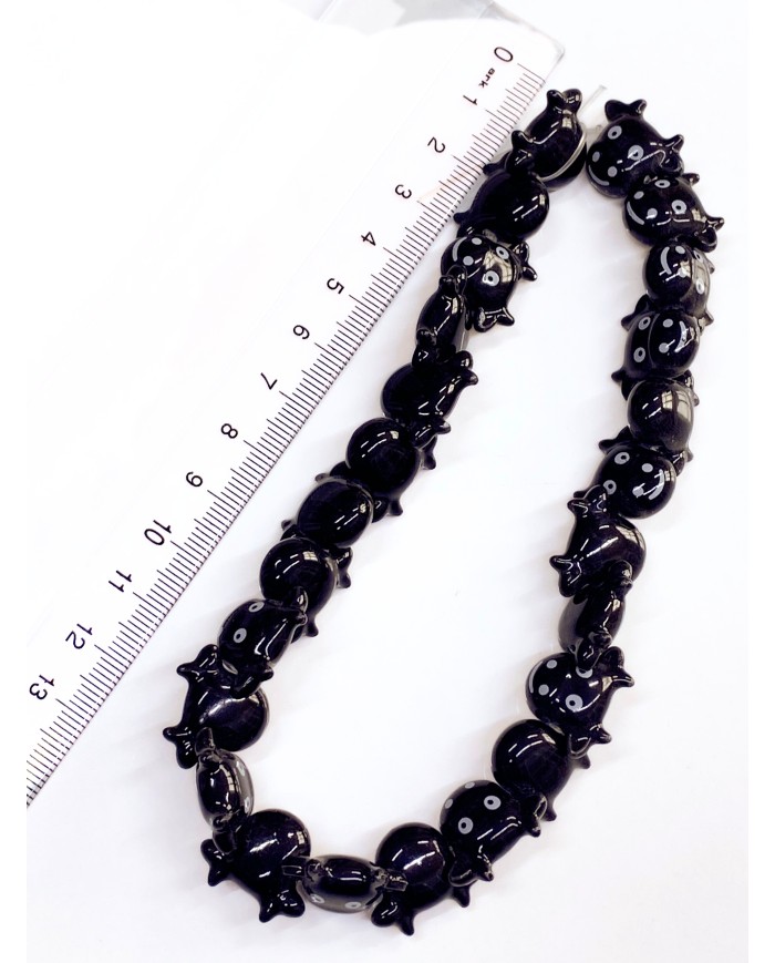 İpe Dizili Seramik Boncuk Lacivert İnek 19mm