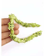 İpe Dizili Seramik Boncuk Yeşil İnek 19mm