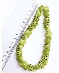 İpe Dizili Seramik Boncuk Yeşil İnek 19mm